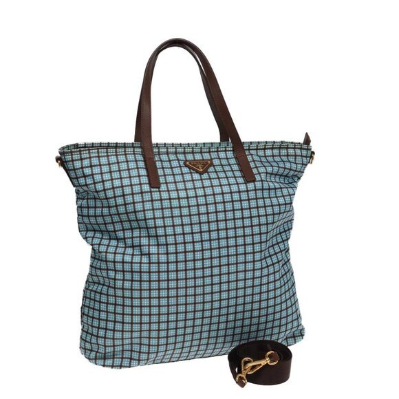 PRADA Hand Bag Nylon 2way Light Blue B2600G Auth 80981V - Picture 1 of 15
